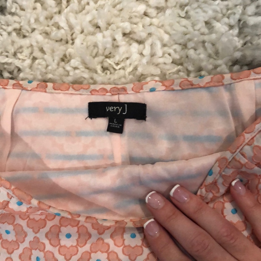 Peach and Blue Patterned pencil skirt - Picture 3 of 8